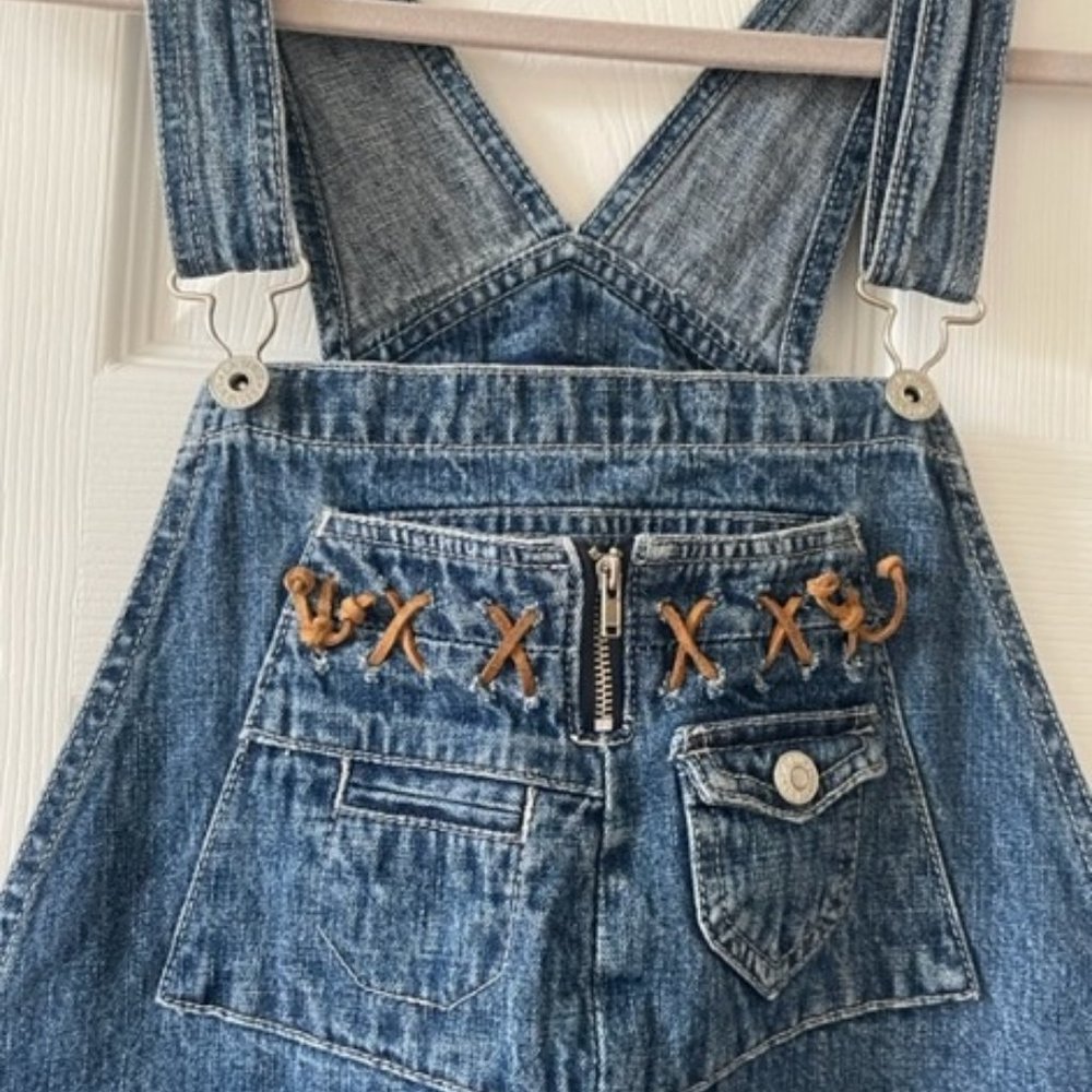 Country Chic LA BLUES Bib OVERALLS wit Leather Details Size M Pre-loved Jeans